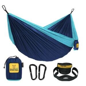 Wise Owl Outfitters Camping Hammock Single Navy/ Blue NWT